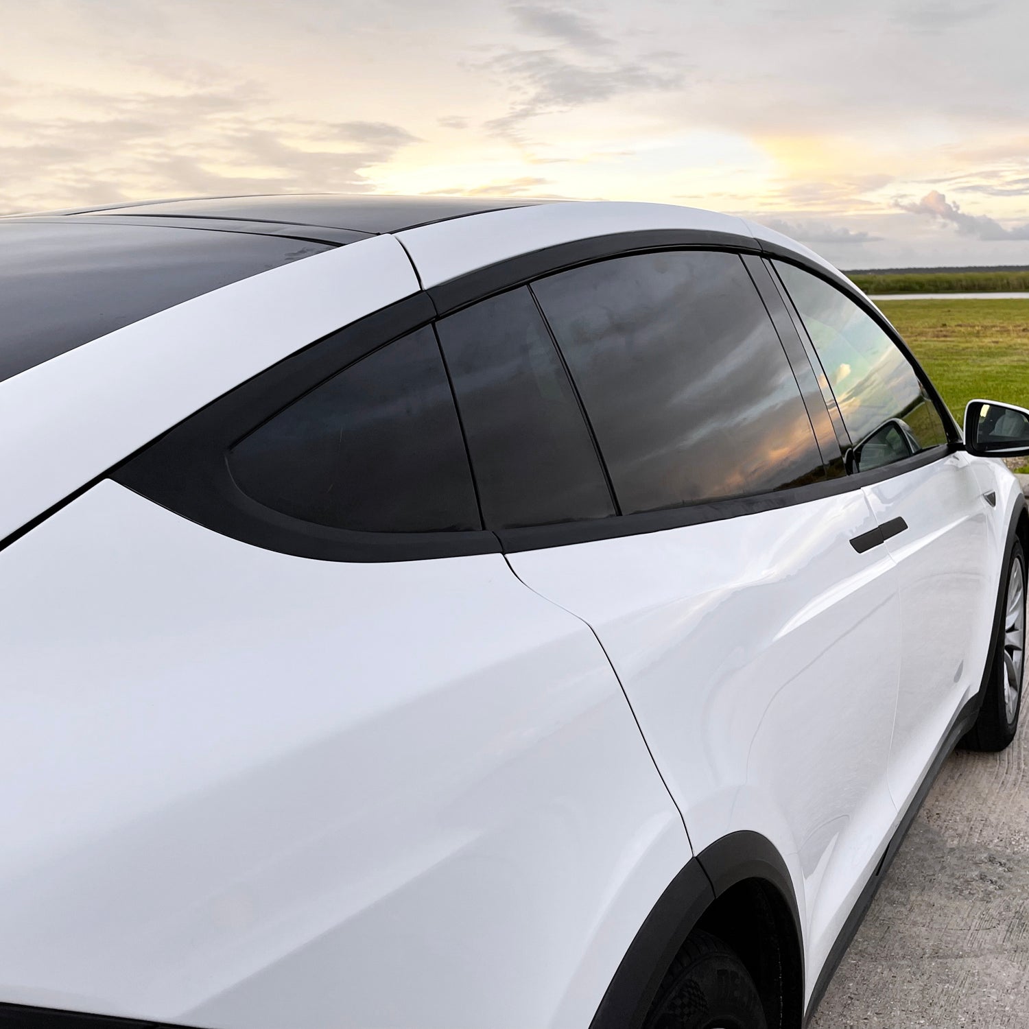 2016-2021 Tesla Model X | Window Trim Combo Chrome Delete PreCut Vinyl Wrap