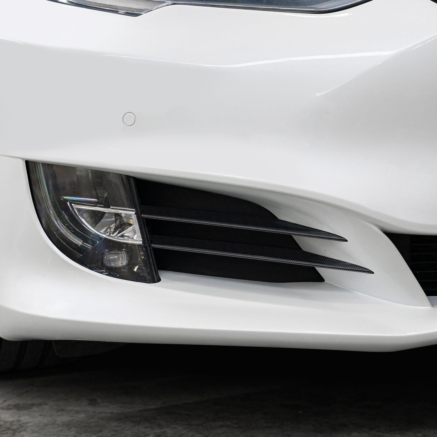 2016-2020 Tesla Model S | Front Bumper Side Grill Trim Chrome Delete PreCut Vinyl Wrap