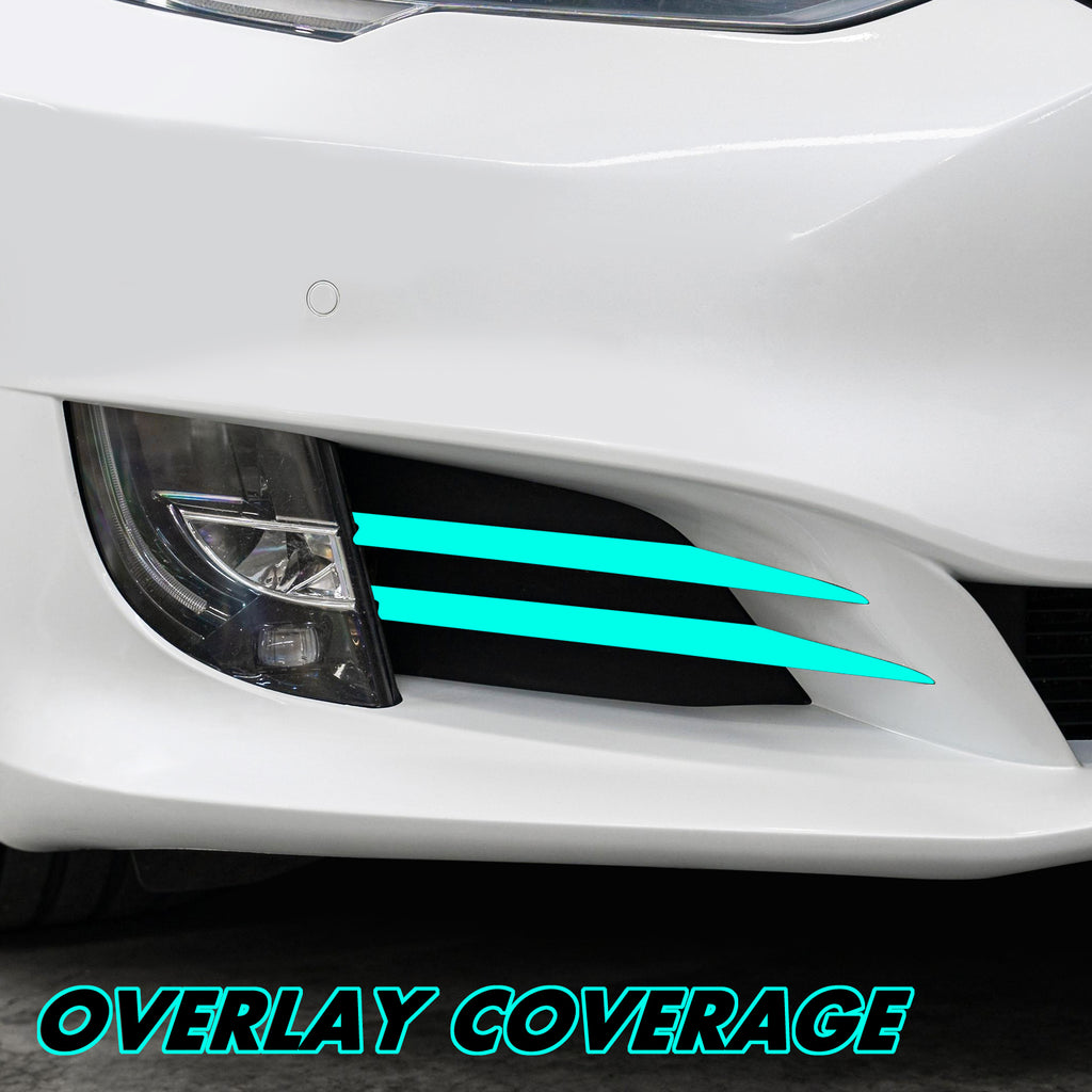 2016-2020 Tesla Model S | Front Bumper Side Grill Trim Chrome Delete PreCut Vinyl Wrap