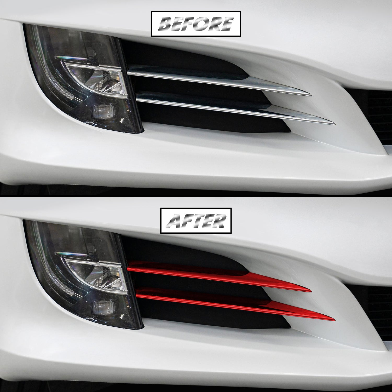 2016-2020 Tesla Model S | Front Bumper Side Grill Trim Chrome Delete PreCut Vinyl Wrap