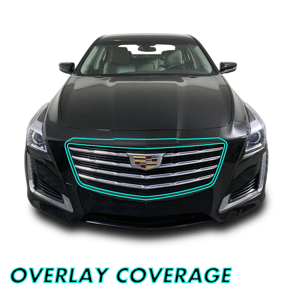 2015-2019 Cadillac CTS | Outer Front Grill Trim Chrome Delete PreCut Vinyl Wrap