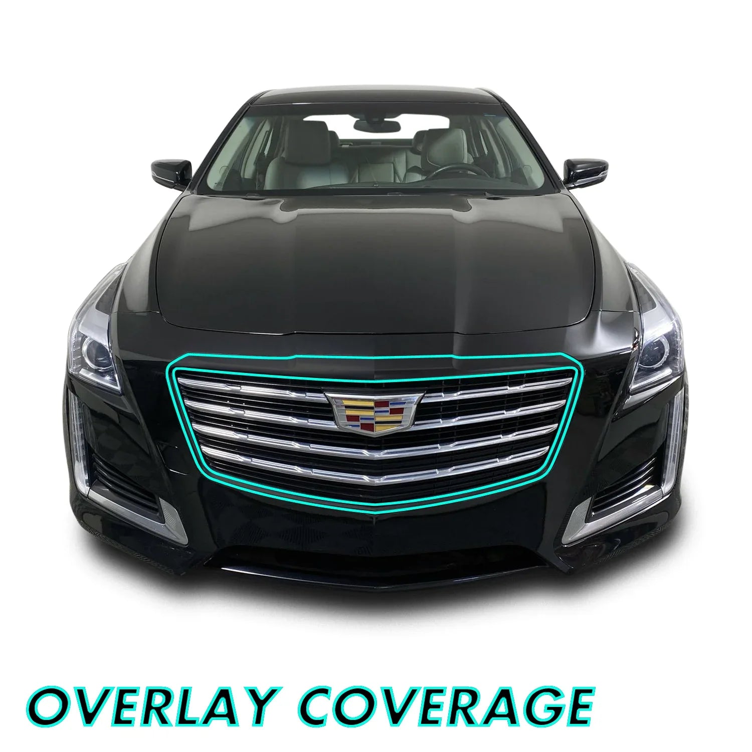 2015-2019 Cadillac CTS | Outer Front Grill Trim Chrome Delete PreCut Vinyl Wrap