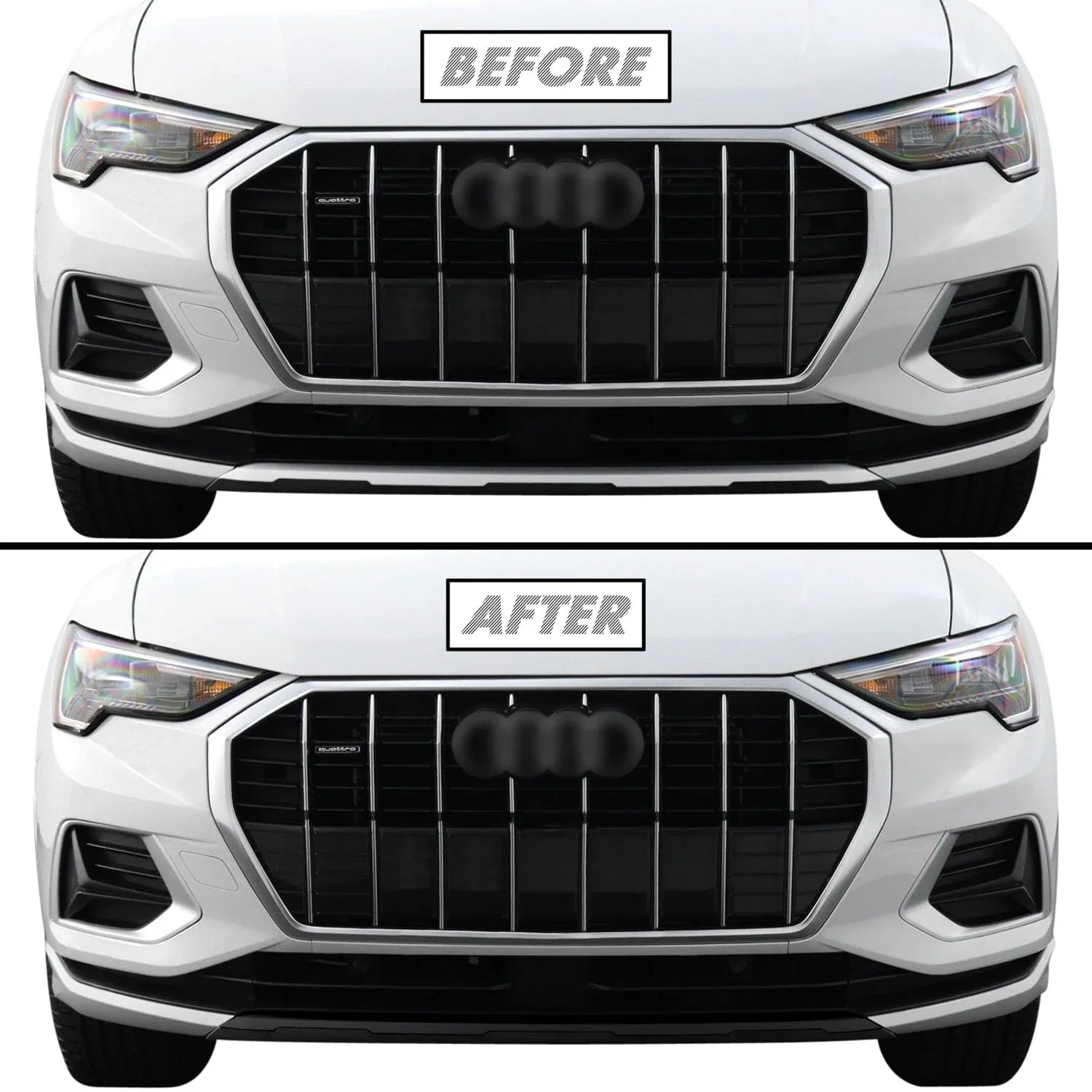 2019-2023 Audi Q3 | Front Bumper Lower Lip Trim Chrome Delete PreCut Vinyl Wrap