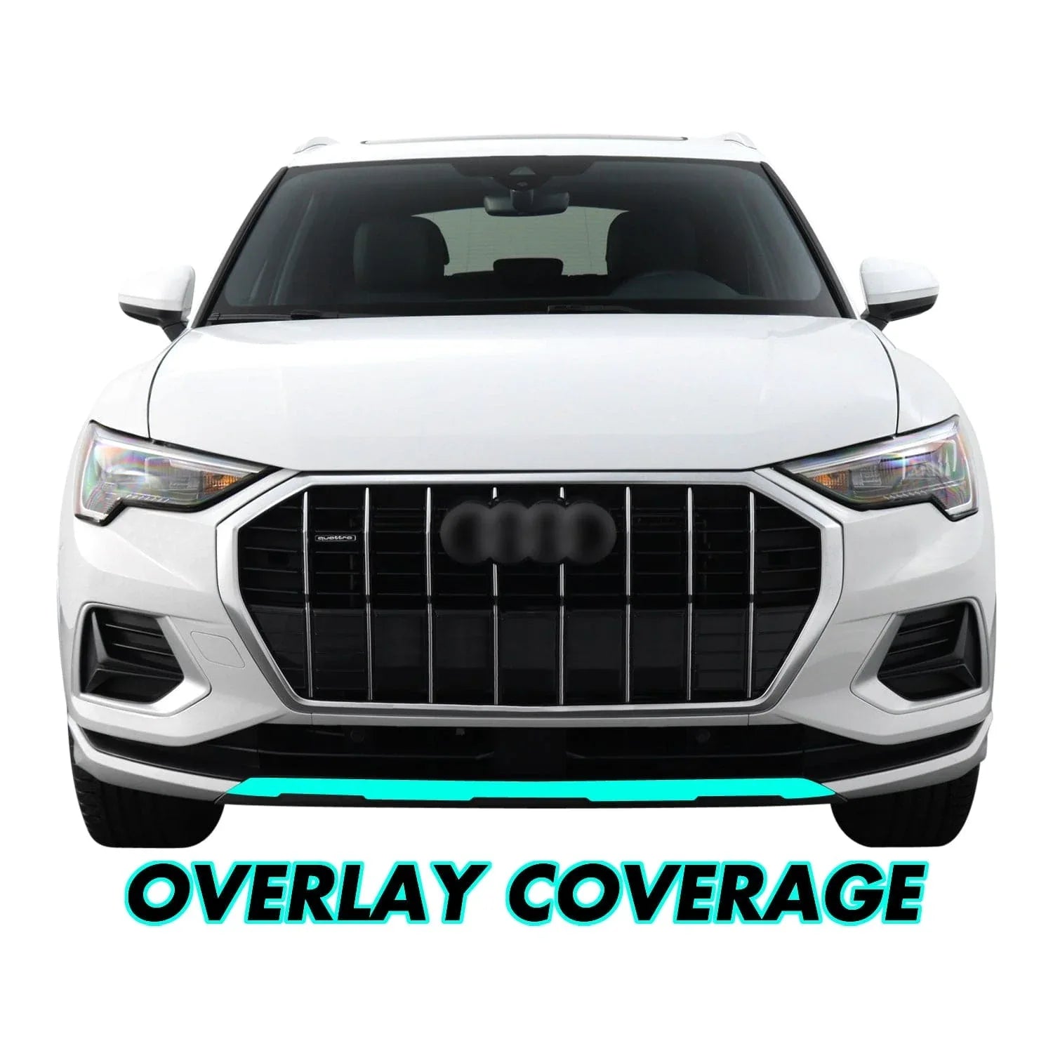 2019-2023 Audi Q3 | Front Bumper Lower Lip Trim Chrome Delete PreCut Vinyl Wrap