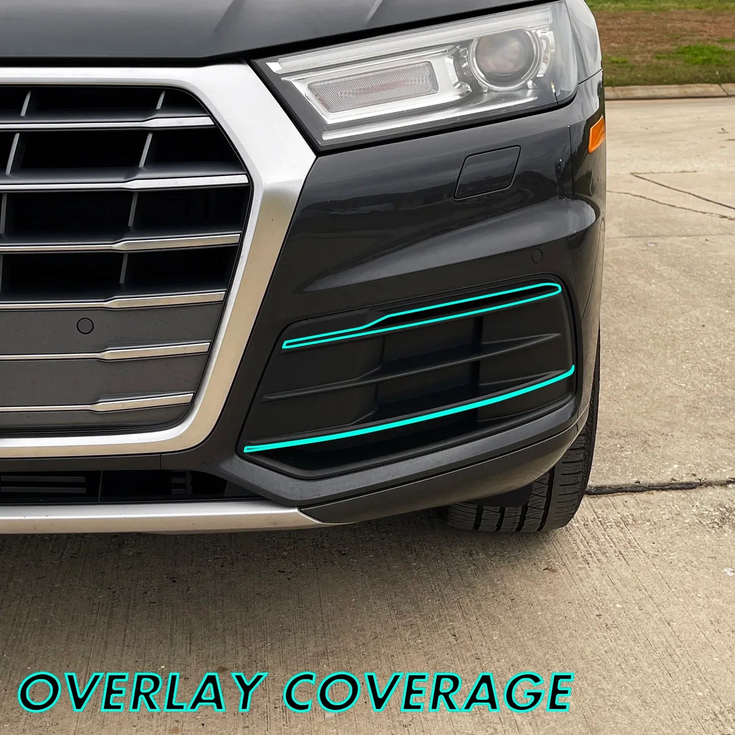 2018-2020 Audi Q5 | Front Bumper Side Grill Trim Chrome Delete PreCut Vinyl Wrap