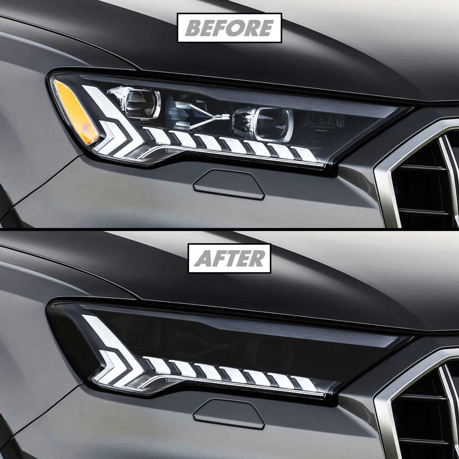 2020-2024 Audi Q7 | Matrix Headlight DRL Cutout PreCut Tint Overlays