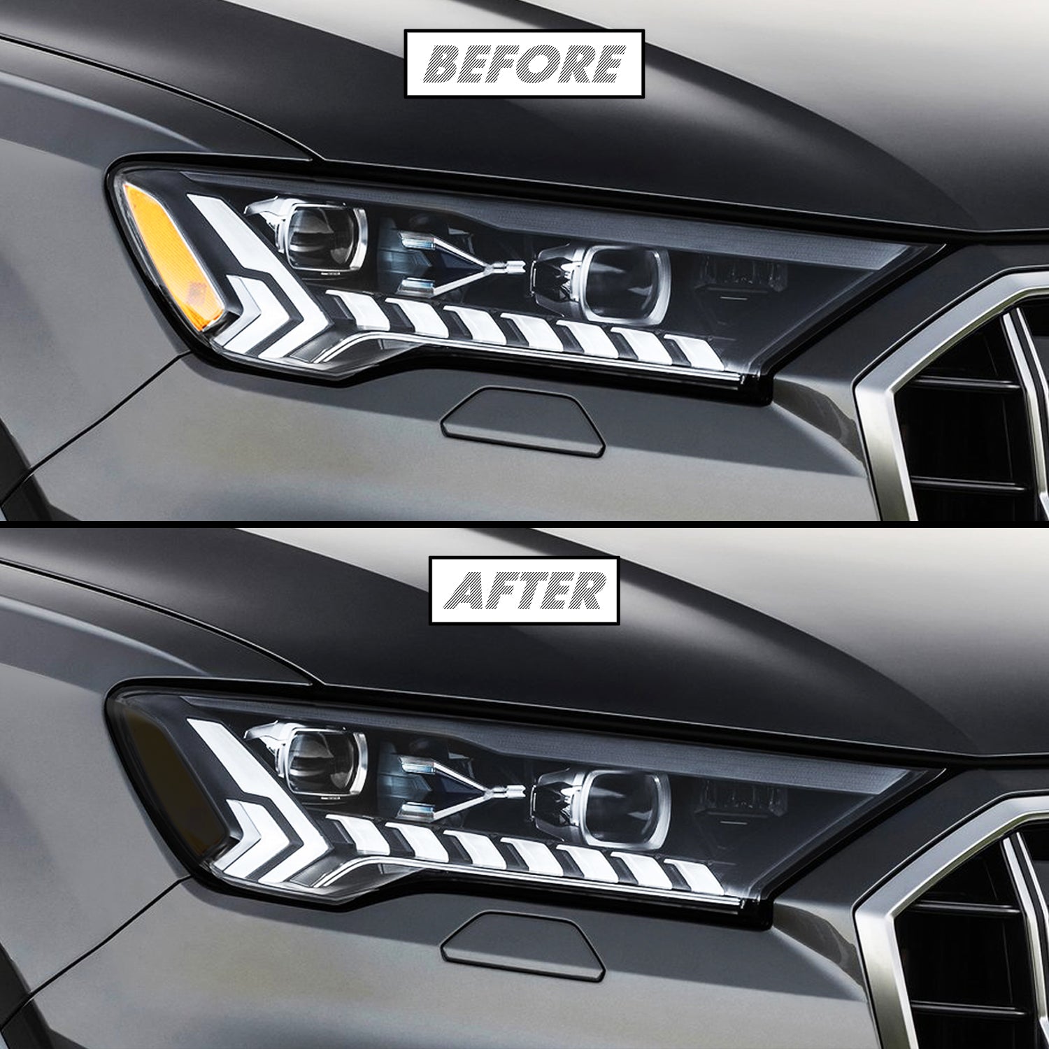 2020-2024 Audi Q7 | Headlight Side Marker PreCut Tint Overlays
