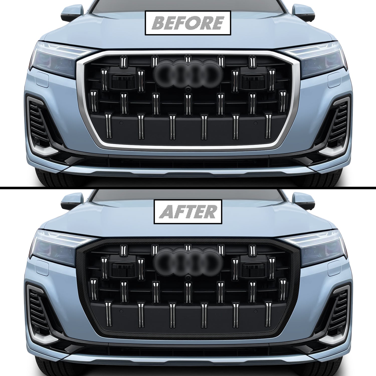 2025-2026 Audi Q7 | Front Grill Trim Chrome Delete PreCut Vinyl Wrap
