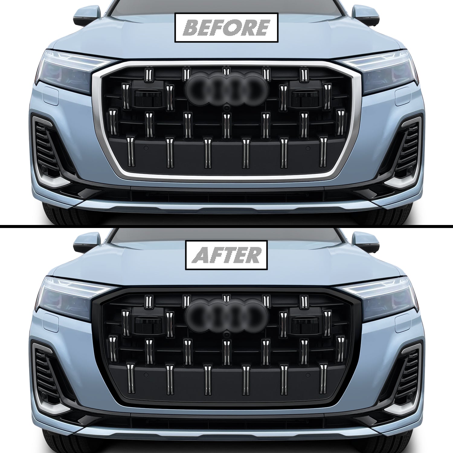 2025-2026 Audi Q7 | Front Grill Trim Chrome Delete PreCut Vinyl Wrap