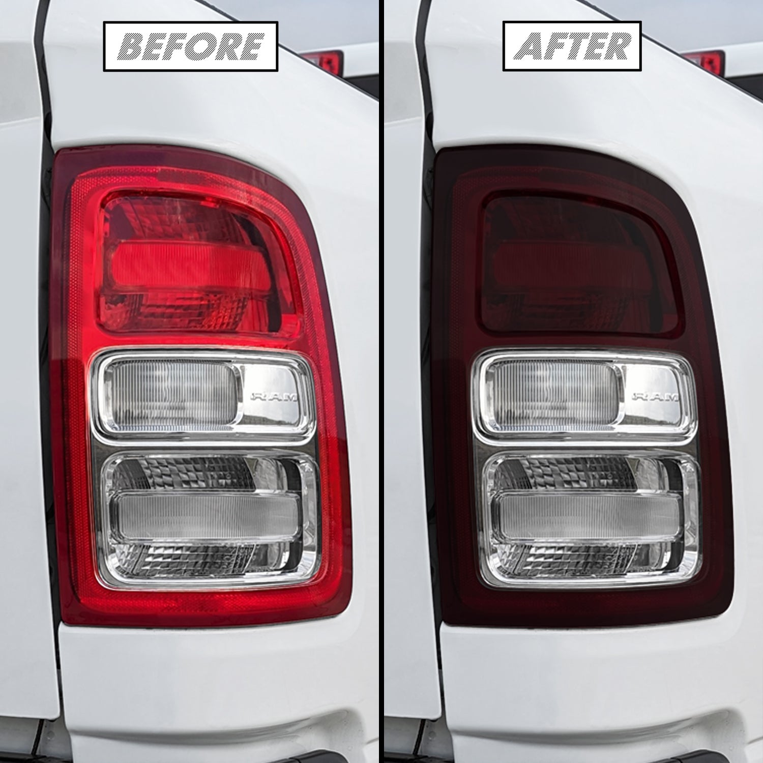 2019-2024 Dodge Ram | Halogen Tail Light Cutout PreCut Tint Overlays