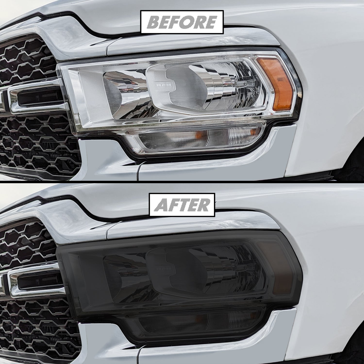2019-2024 Dodge Ram 2500 / 3500 | Headlight PreCut Tint Overlays