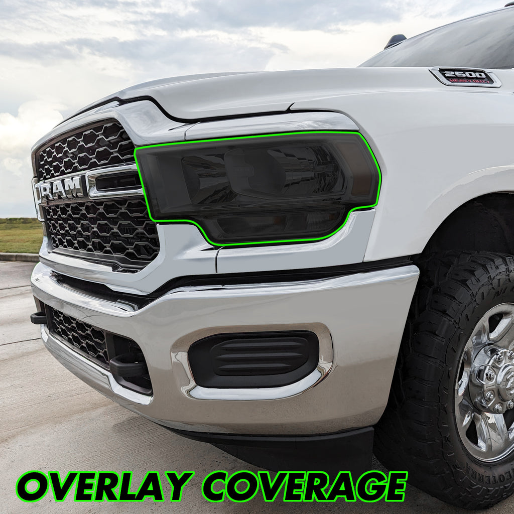 2019-2024 Dodge Ram 2500 / 3500 | Headlight PreCut Tint Overlays