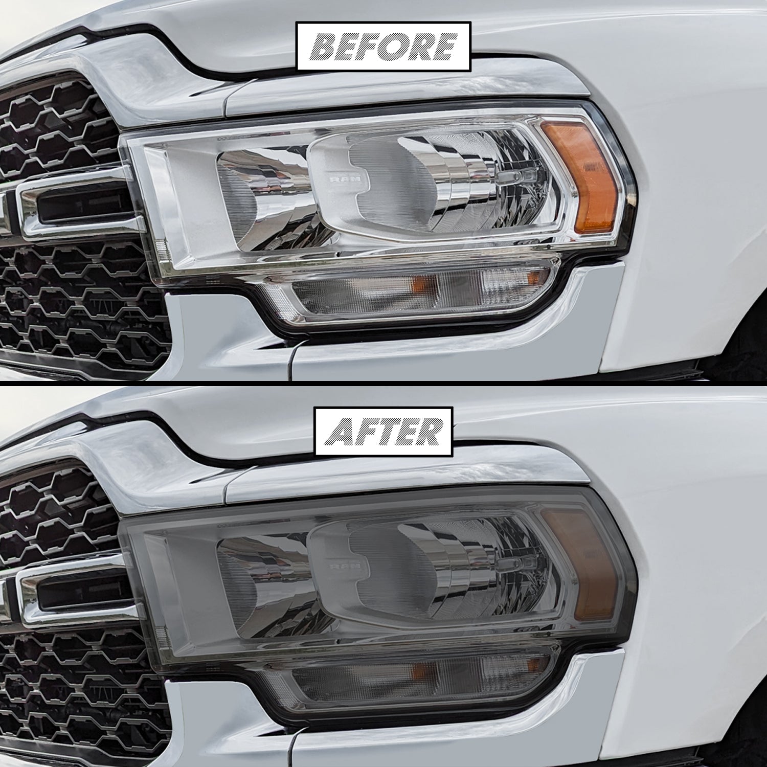 2019-2024 Dodge Ram 2500 / 3500 | Headlight PreCut Tint Overlays