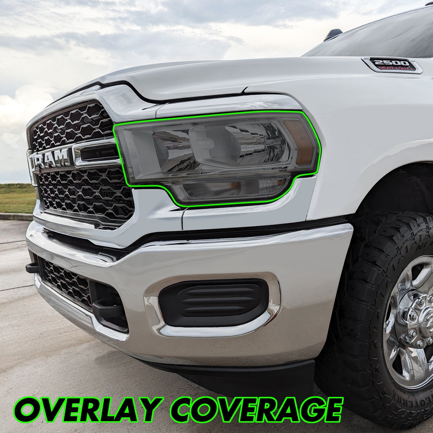 2019-2024 Dodge Ram 2500 / 3500 | Headlight PreCut Tint Overlays