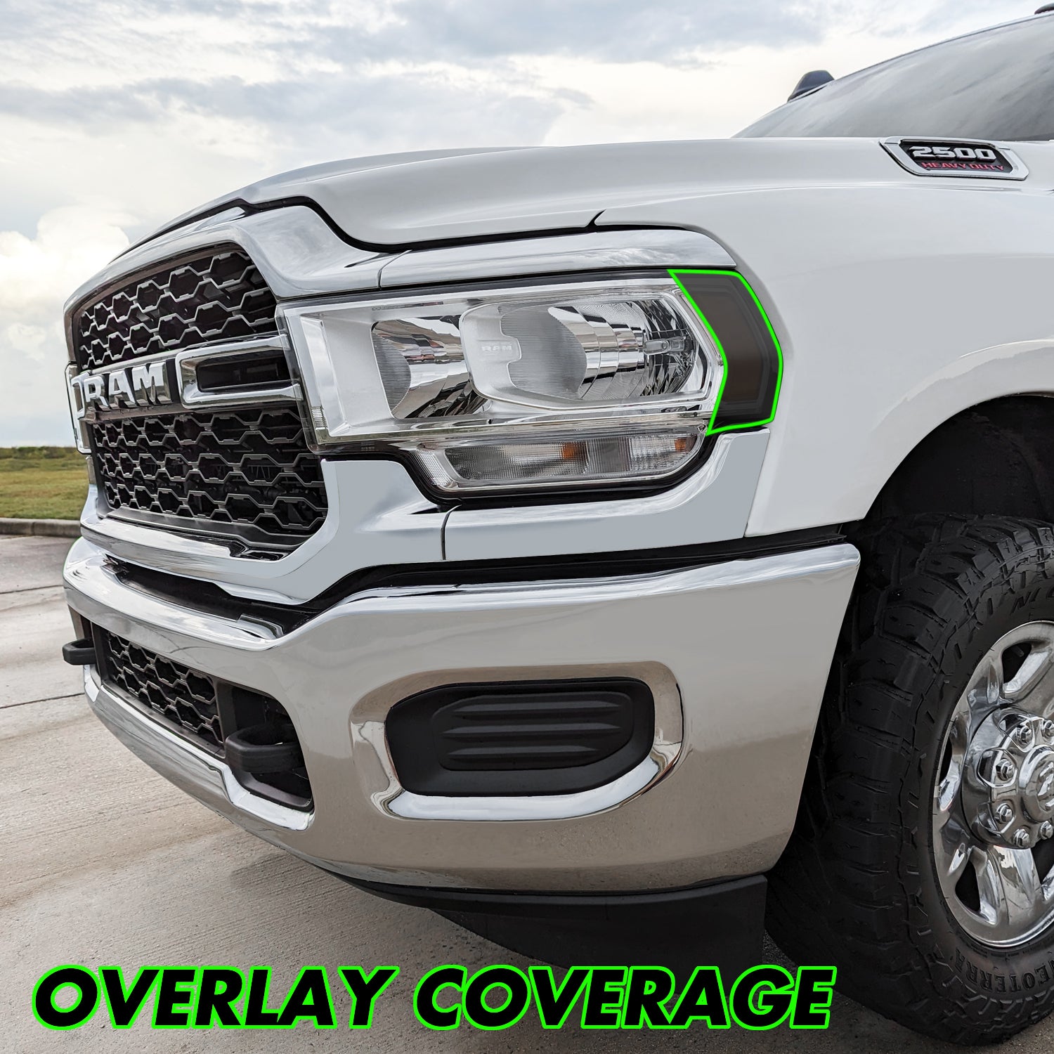 2019-2024 Dodge Ram 2500 / 3500 | Headlight Side Marker PreCut Tint Overlays