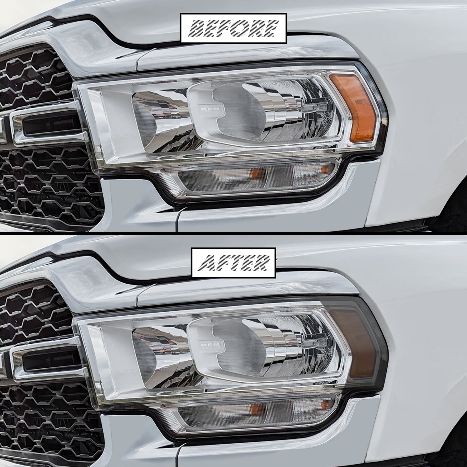 2019-2024 Dodge Ram 2500 / 3500 | Headlight Side Marker PreCut Tint Overlays