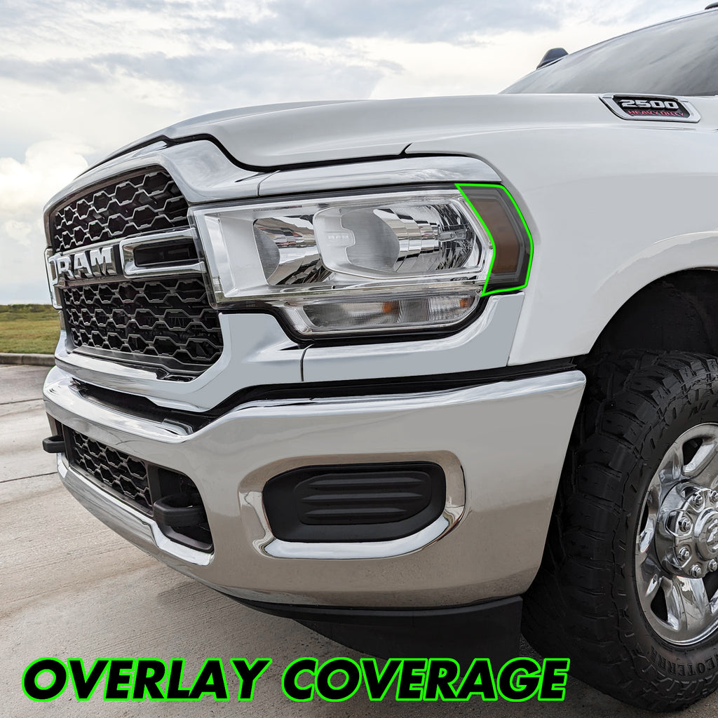 2019-2024 Dodge Ram 2500 / 3500 | Headlight Side Marker PreCut Tint Overlays