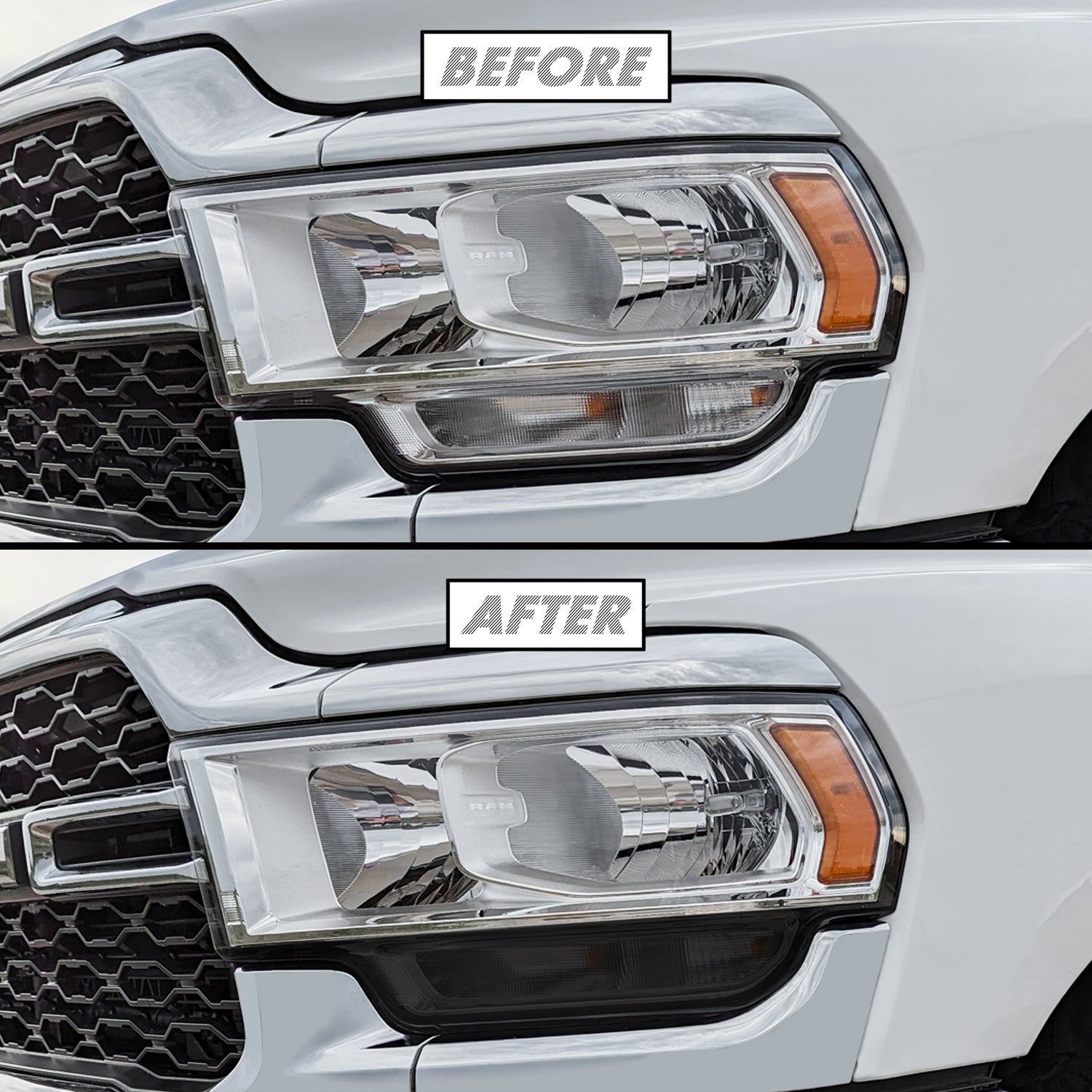 2019-2024 Dodge Ram 2500 / 3500  | Headlight Turn Signal PreCut Tint Overlays