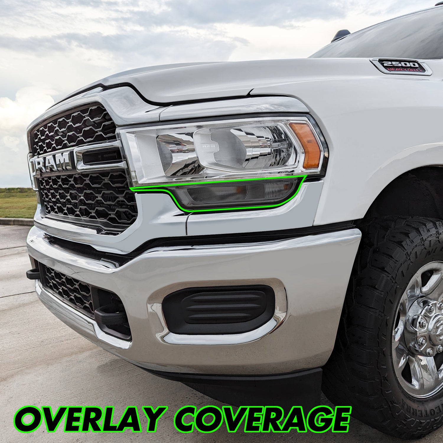 2019-2024 Dodge Ram 2500 / 3500  | Headlight Turn Signal PreCut Tint Overlays