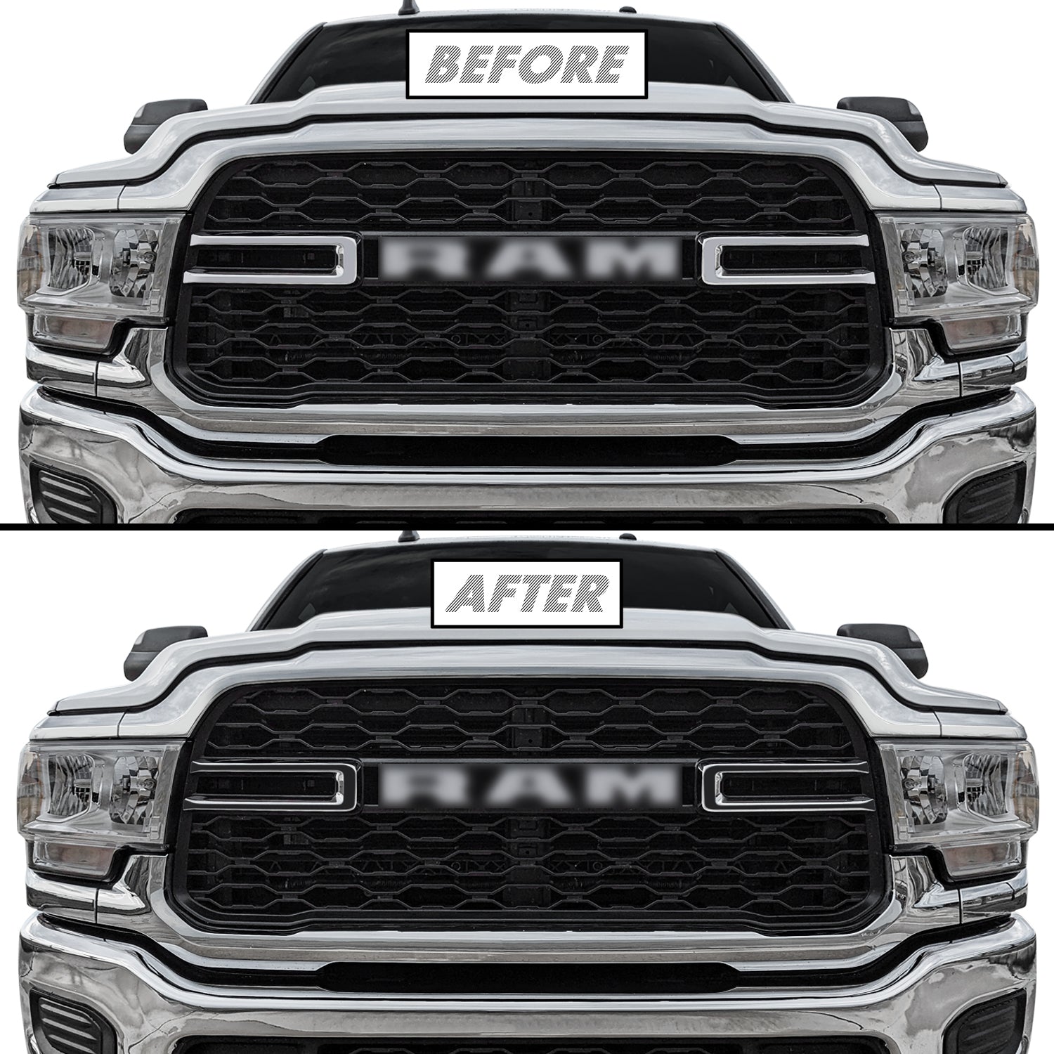 2019-2024 Dodge Ram 2500 / 3500 | Inner Front Grill Blackout Accent PreCut Vinyl Wrap