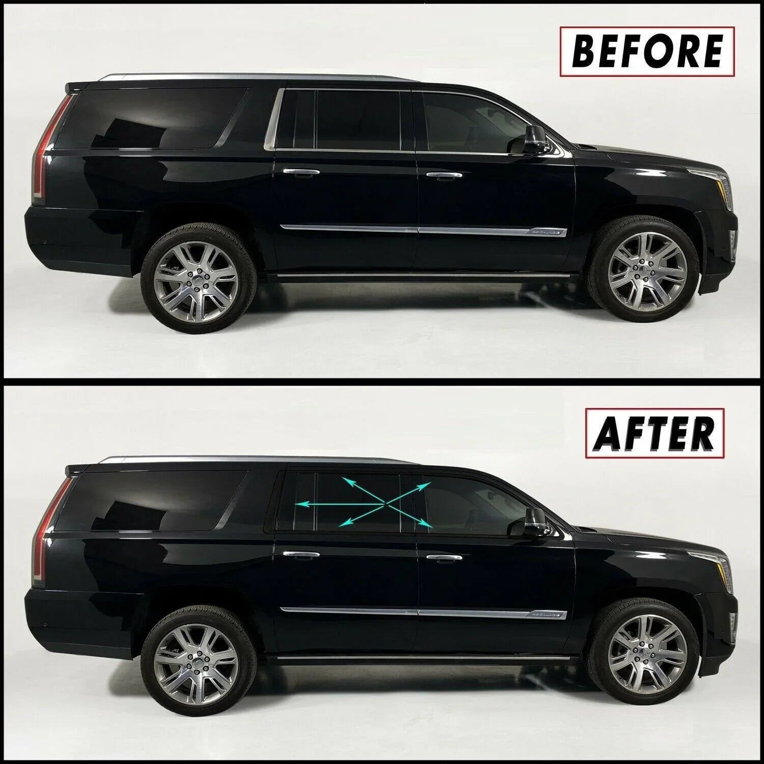 2015-2020 Cadillac Escalade ESV | Window Trim Chrome Delete PreCut Vinyl Wrap