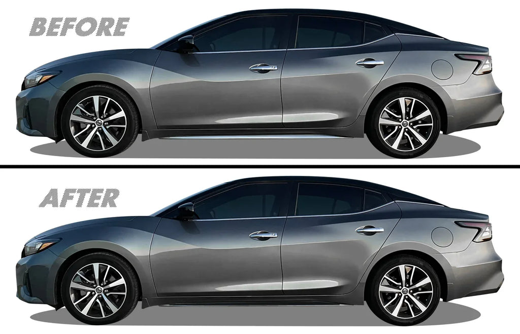 2019-2023 Nissan Maxima | Side Skirt Trim Chrome Delete PreCut Vinyl Wrap