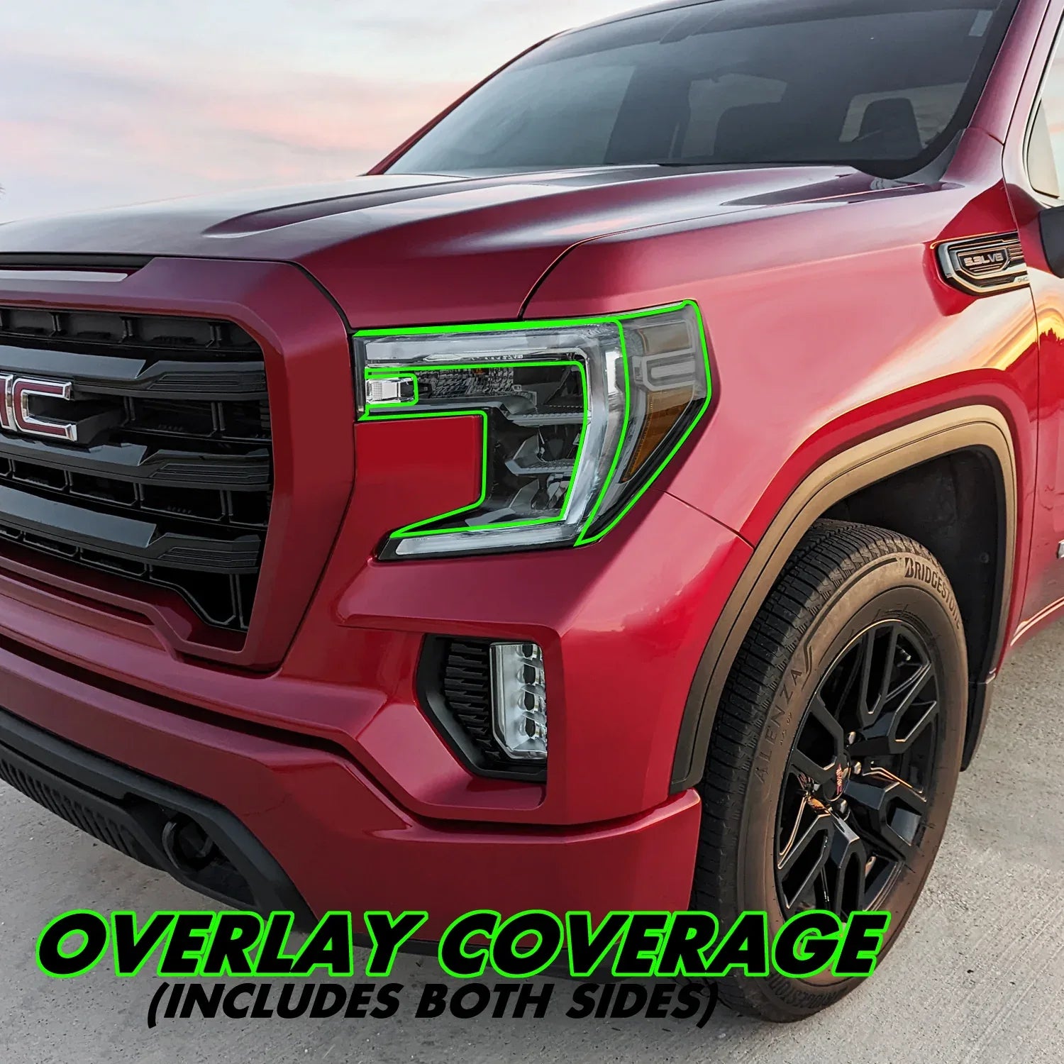 2019-2021 GMC Sierra 1500 | Headlight PreCut Tint Overlays