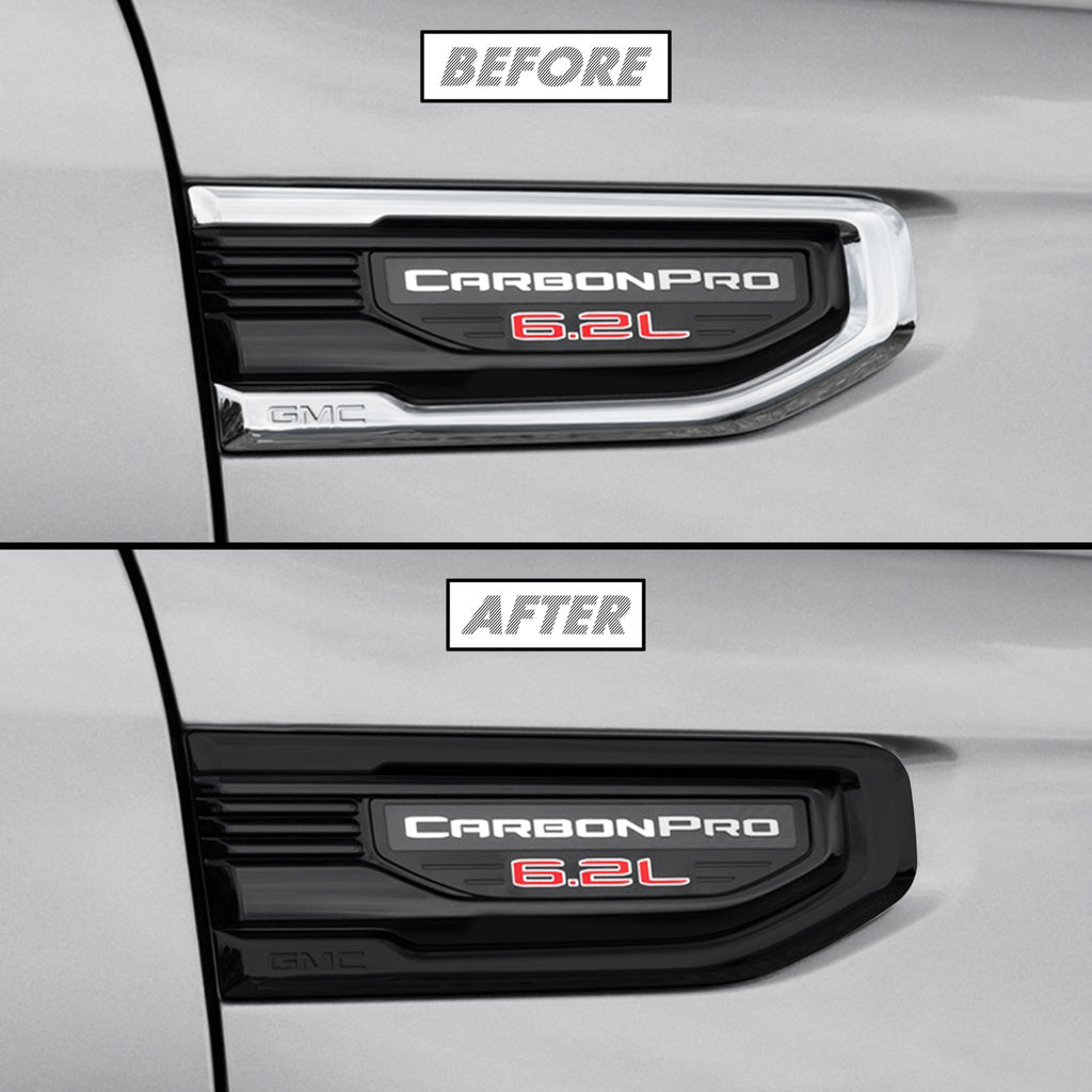 2019-2026 GMC Sierra 1500 | Fender Vent Trim Chrome Delete PreCut Vinyl Wrap