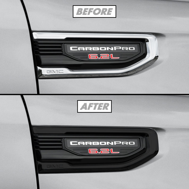 2019-2026 GMC Sierra 1500 | Fender Vent Trim Chrome Delete PreCut Vinyl Wrap