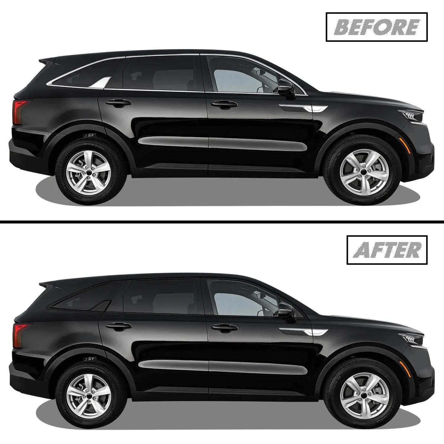 2021-2023 Kia Sorento | Window Trim Chrome Delete PreCut Vinyl Wrap