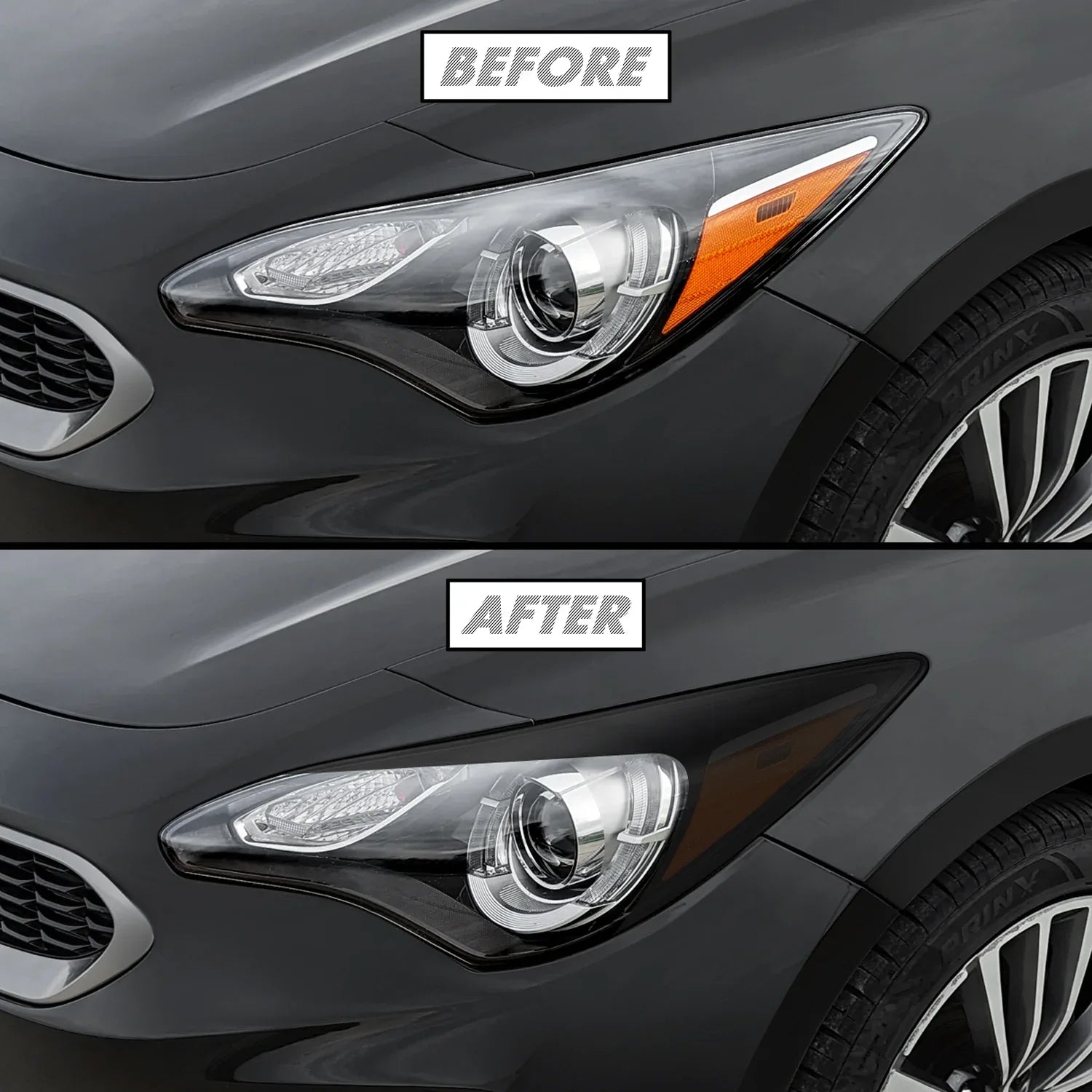 2018-2023 Kia Stinger | Headlight Cutout PreCut Tint Overlays