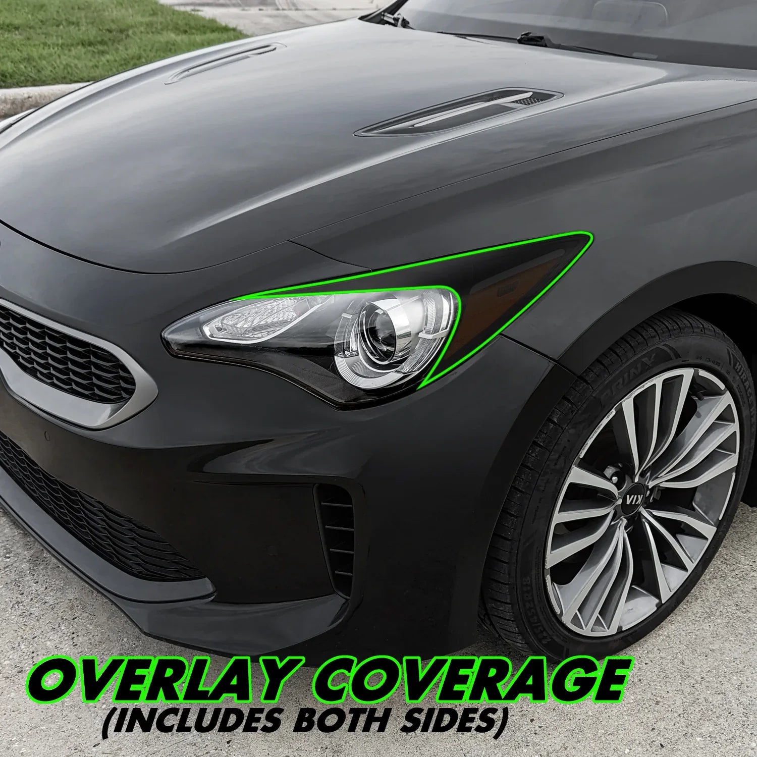 2018-2023 Kia Stinger | Headlight Cutout PreCut Tint Overlays