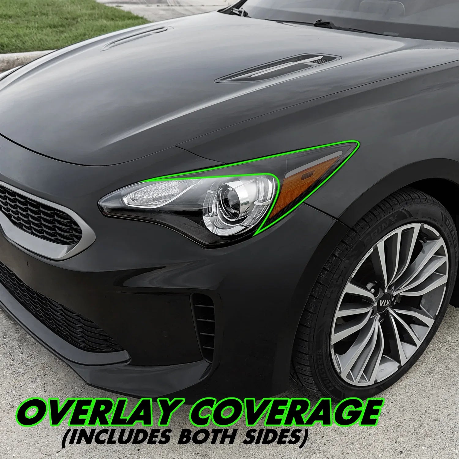 2018-2023 Kia Stinger | Headlight Cutout PreCut Tint Overlays