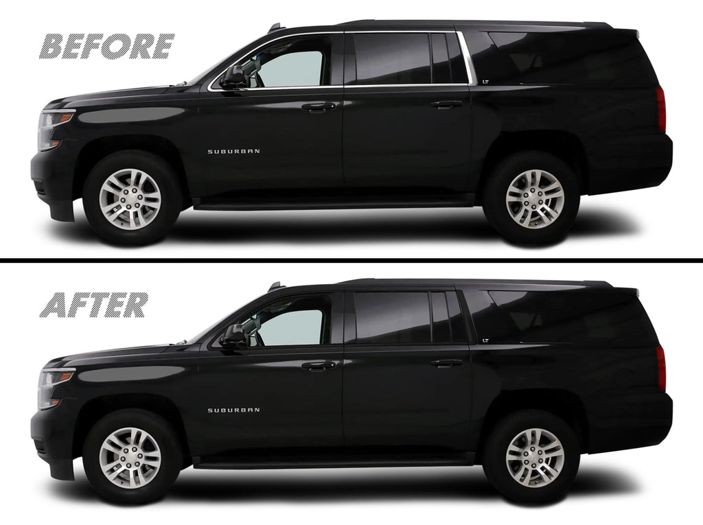 2015-2020 Chevrolet Suburban | Window Trim Chrome Delete PreCut Vinyl Wrap