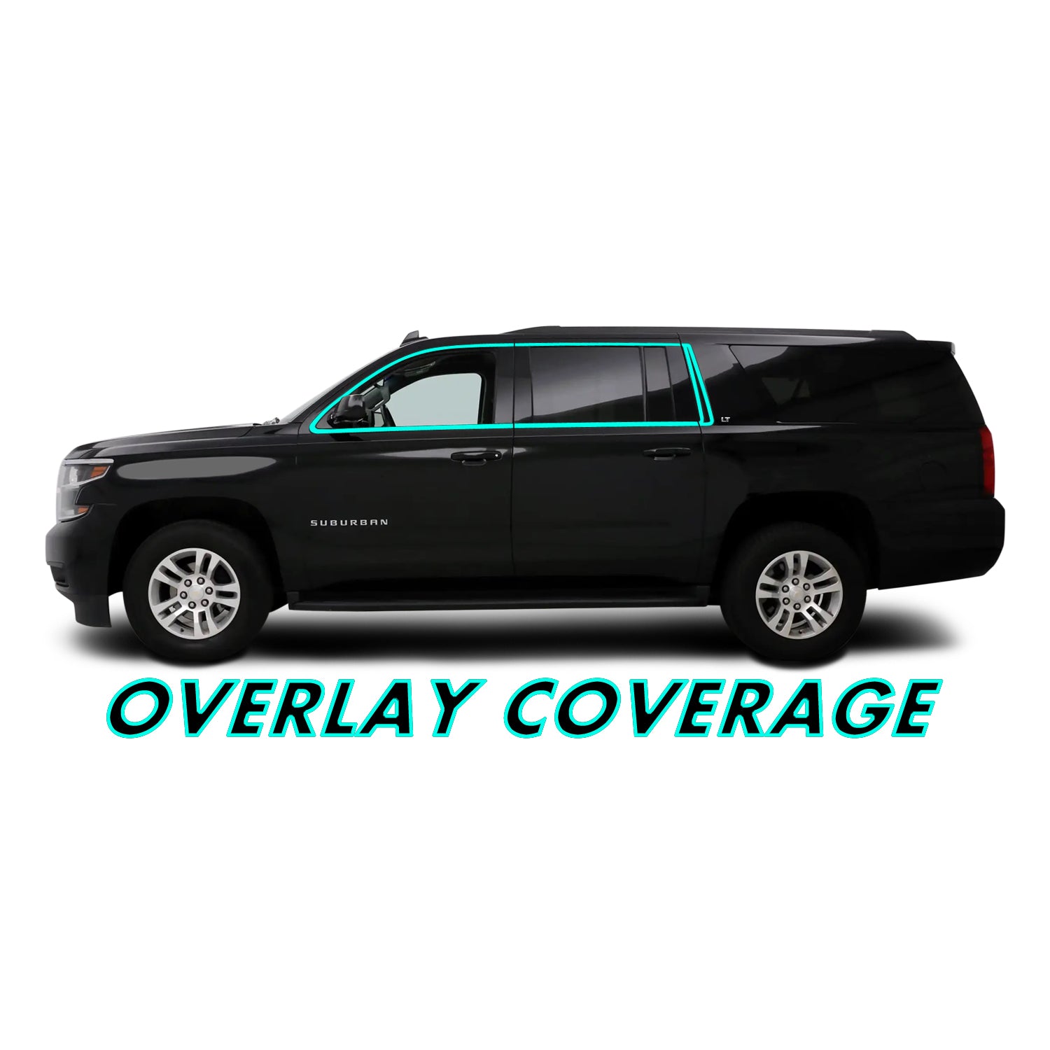 2015-2020 Chevrolet Suburban | Window Trim Chrome Delete PreCut Vinyl Wrap