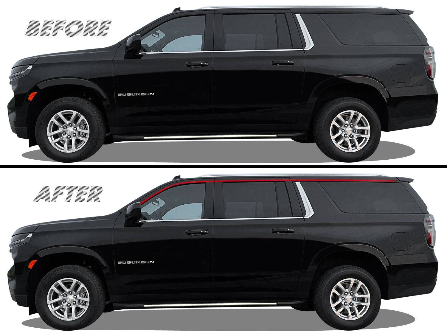 2021-2024 Chevrolet Suburban | Window Trim Accent PreCut Vinyl Wrap