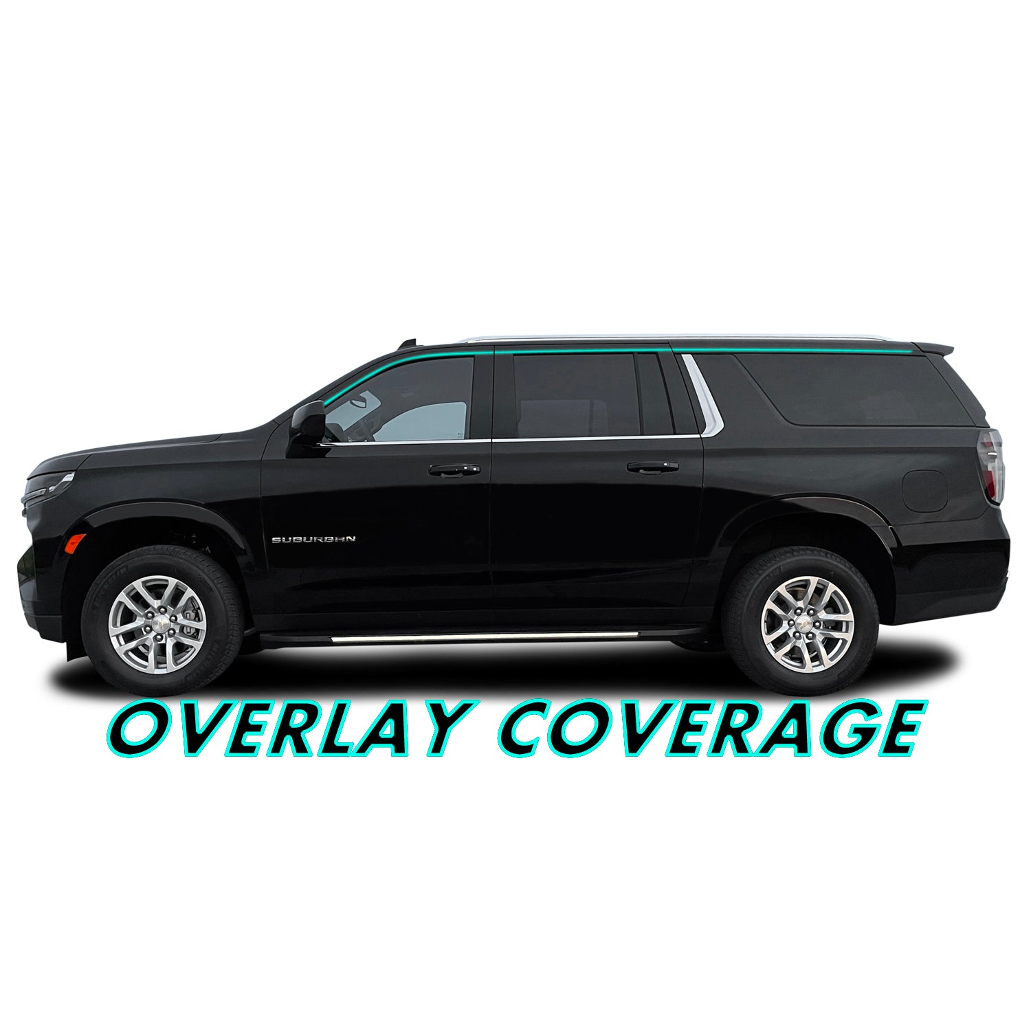 2021-2024 Chevrolet Suburban | Window Trim Accent PreCut Vinyl Wrap