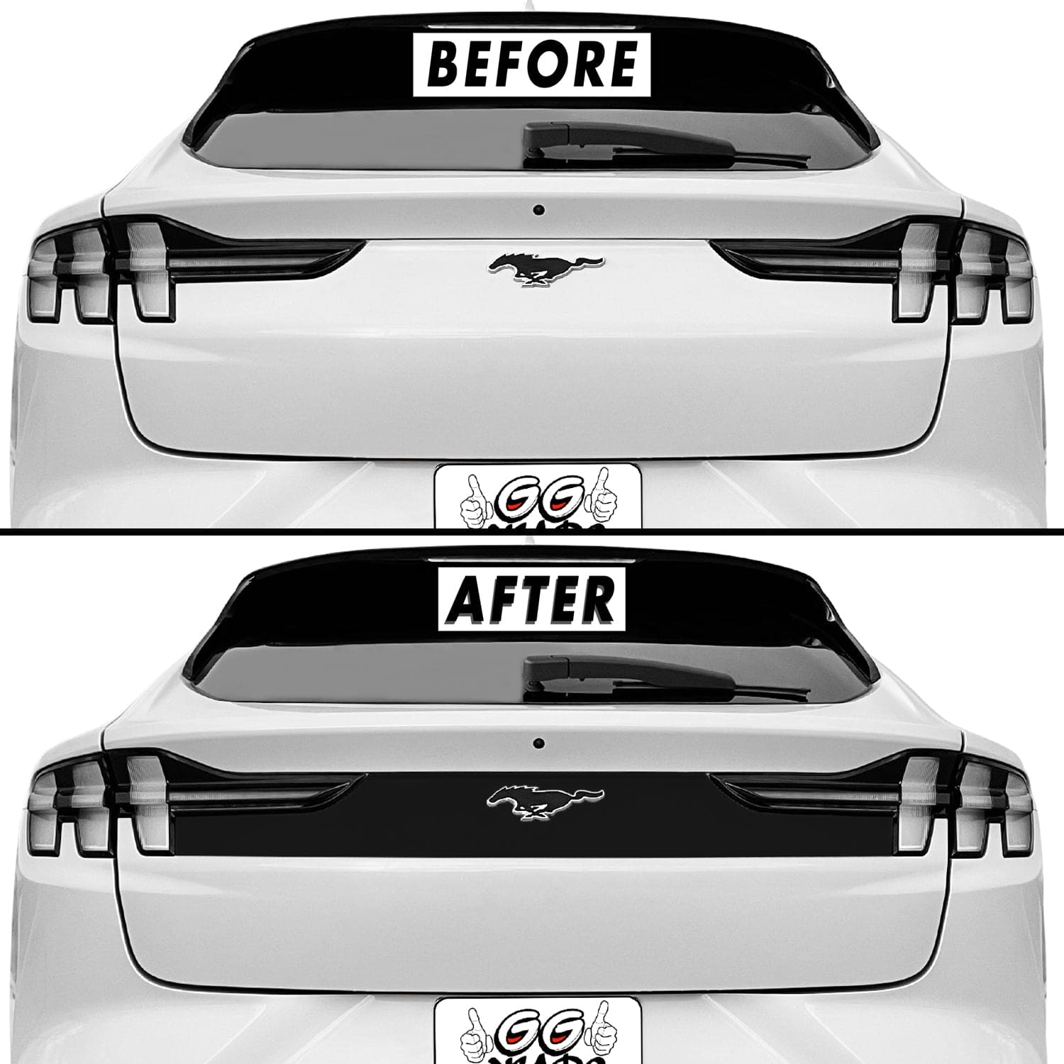 Custom Pre-Cut Vinyl Tail Light Black Out Accent - Gloss Black