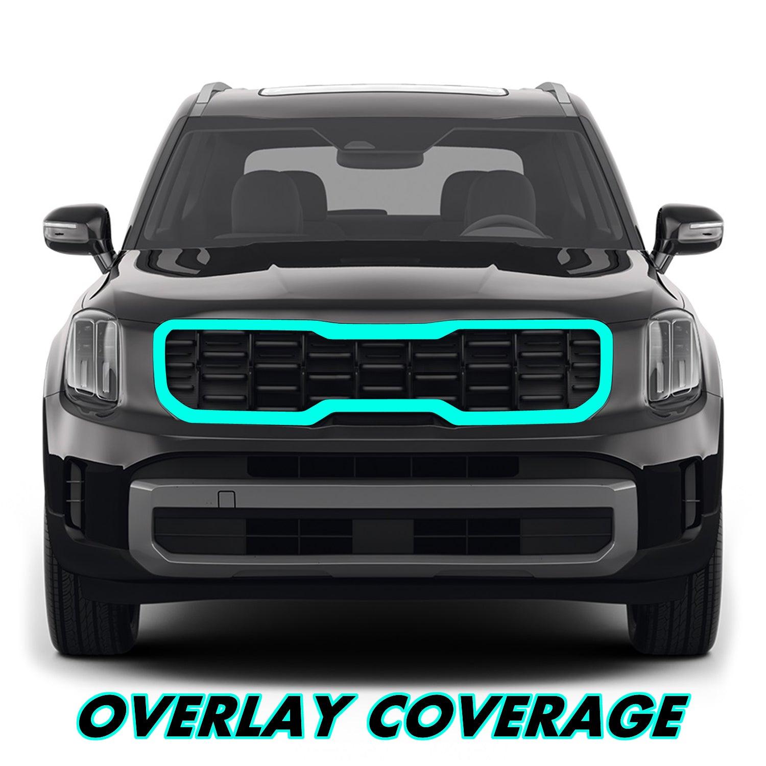 2023-2025 Kia Telluride | Front Grill Trim Chrome Delete PreCut Vinyl Wrap