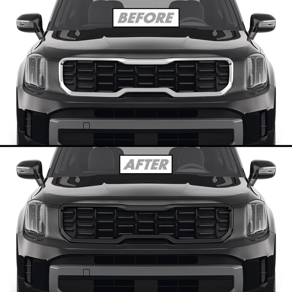 2023-2025 Kia Telluride | Front Grill Trim Chrome Delete PreCut Vinyl Wrap