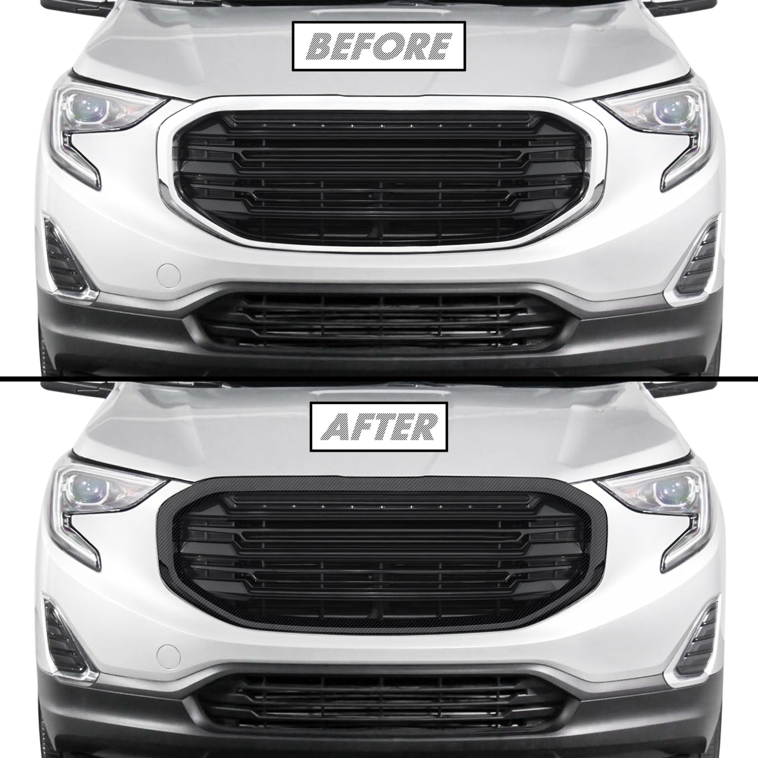 2018-2021 GMC Terrain | Front Grill Trim Chrome Delete PreCut Vinyl Wrap