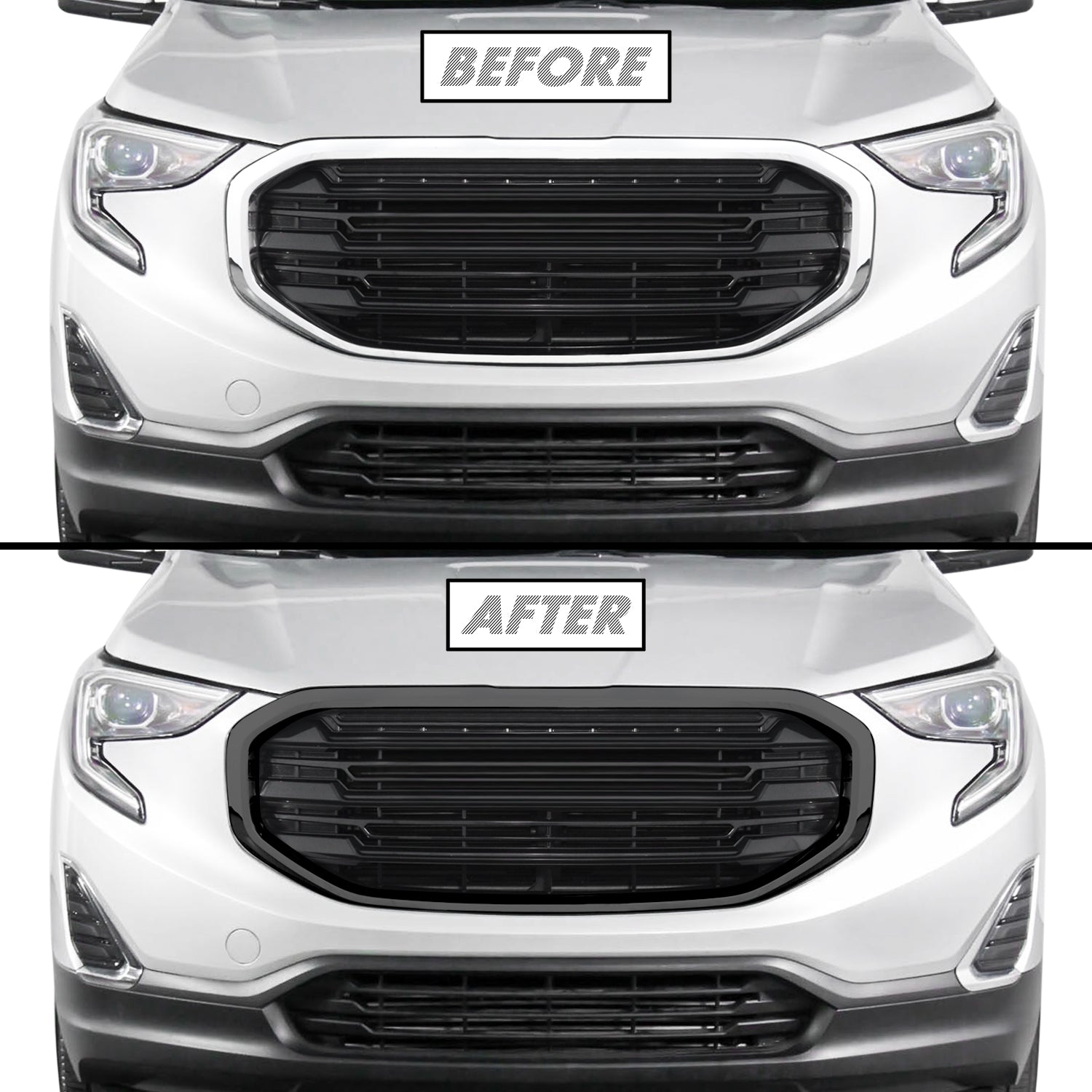 2018-2021 GMC Terrain | Front Grill Trim Chrome Delete PreCut Vinyl Wrap