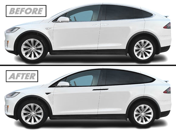 2016-2021 Tesla Model X | Window Trim Chrome Delete PreCut Vinyl Wrap