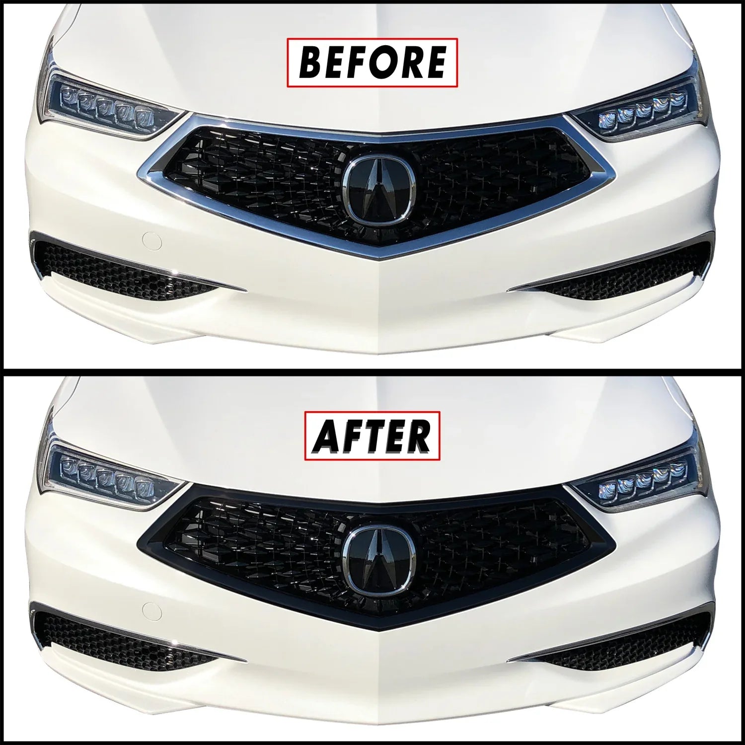 2018-2020 Acura TLX | Front Grill Trim Chrome Delete PreCut Vinyl Wrap