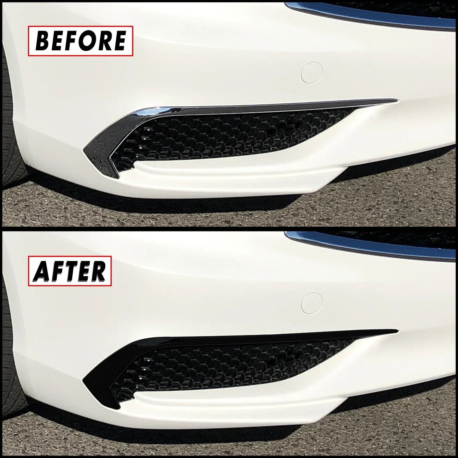 2018-2020 Acura TLX | Front Bumper Side Grill Trim Chrome Delete PreCut Vinyl Wrap
