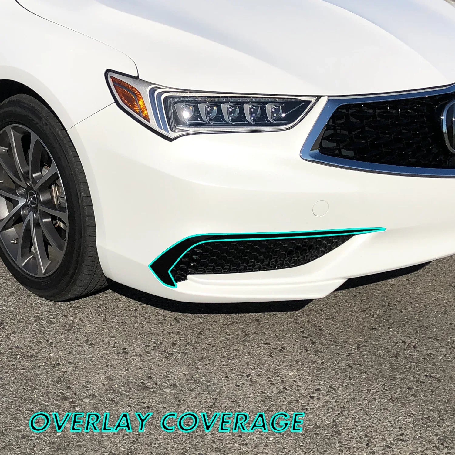 2018-2020 Acura TLX | Front Bumper Side Grill Trim Chrome Delete PreCut Vinyl Wrap