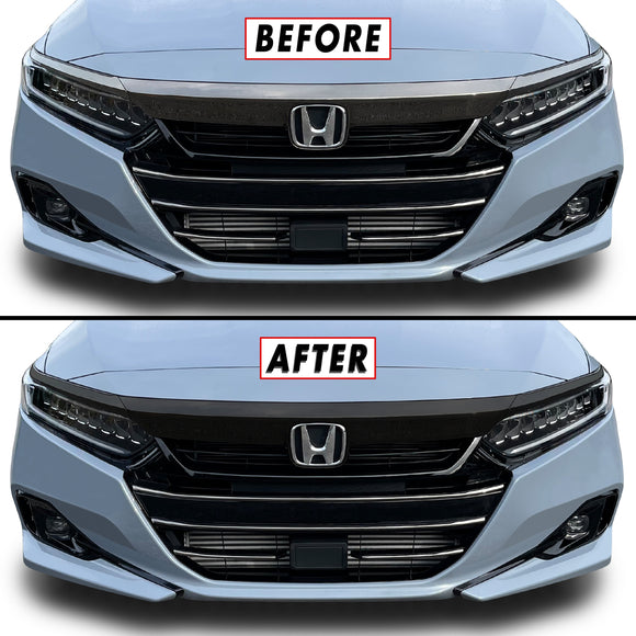 2021-2022 Honda Accord  | Upper Front Grill Trim Chrome Delete PreCut Vinyl Wrap