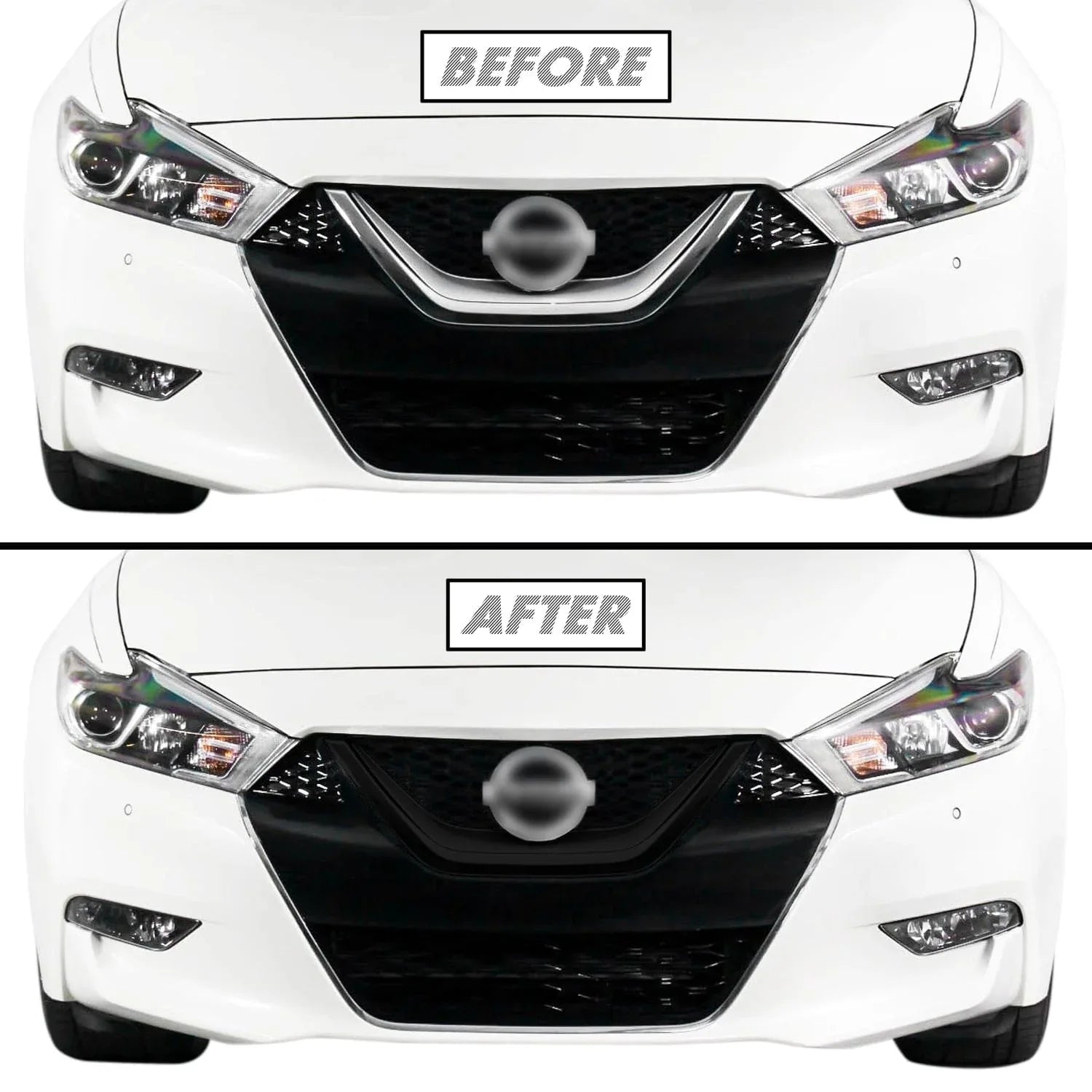 2016-2018 Nissan Maxima | Upper Front Grill Trim Chrome Delete PreCut Vinyl Wrap