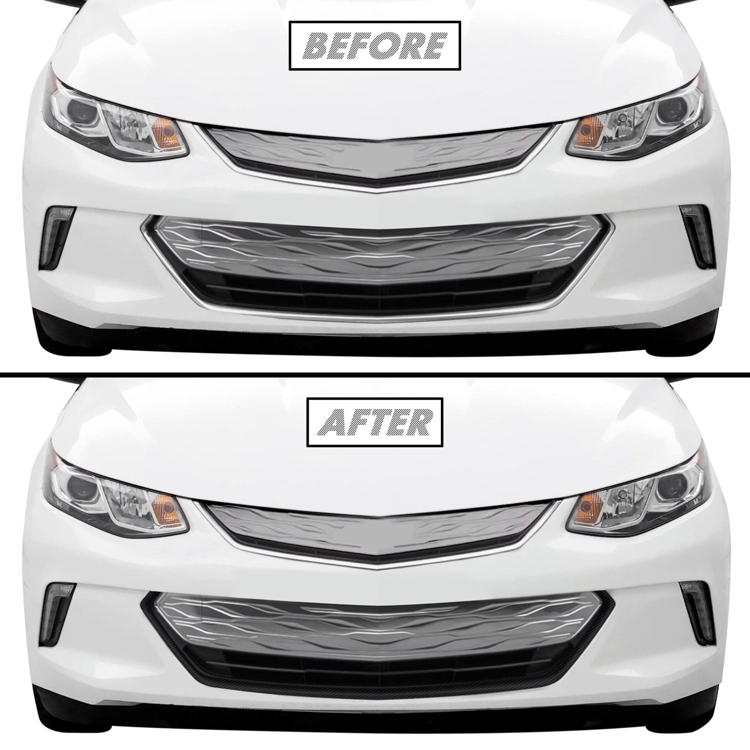 2016-2019 Chevrolet Volt | Lower Front Grill Trim Chrome Delete PreCut Vinyl Wrap
