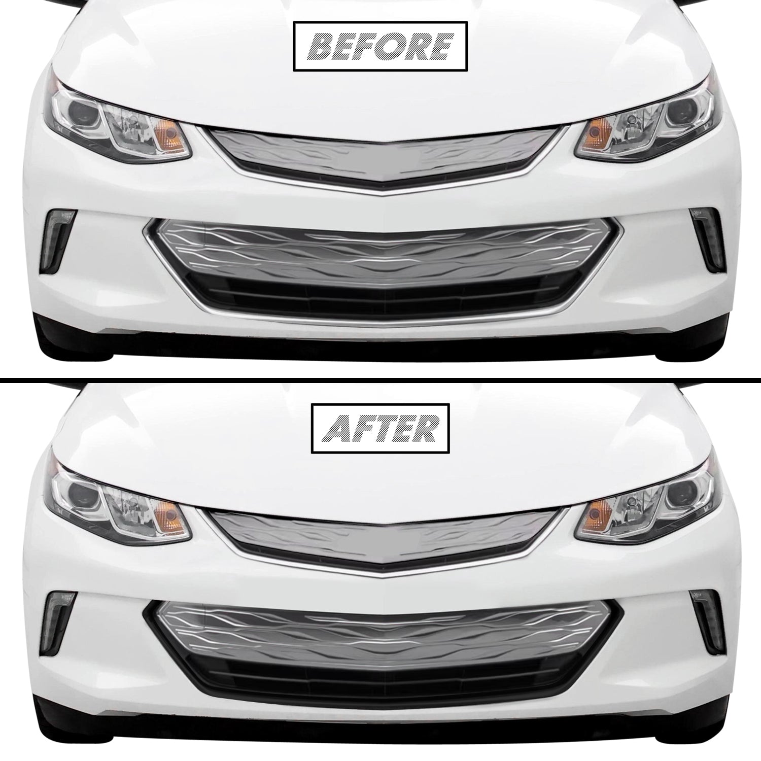 2016-2019 Chevrolet Volt | Lower Front Grill Trim Chrome Delete PreCut Vinyl Wrap